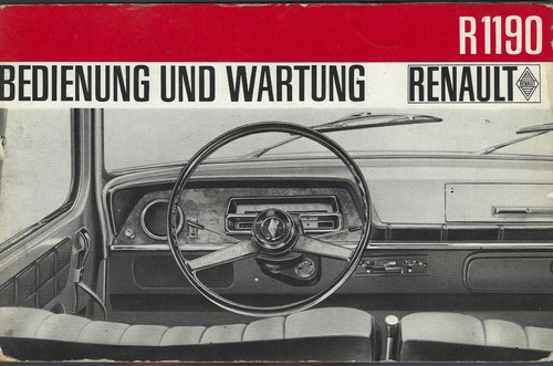 Renault r10 1190 owners manual - renault,