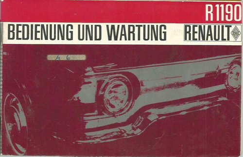 Renault 1190 r10 operating - r,